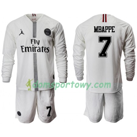 Koszulka Paris Saint-Germain MBAPPE 7 Jodan Biały Dziecięcy Trzeci Koszulki Piłkarskie 2018-2019 Długi Rękaw